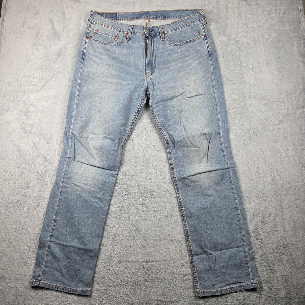 Levi's 514 Straight Jeans Mens 34x30 Light Wash Blue Excellent Stretch Denim